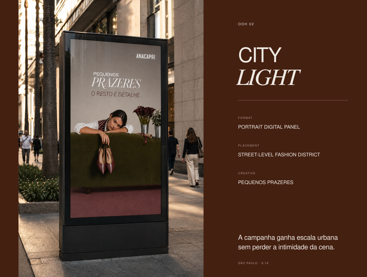 Aplicação OOH da campanha em city light
